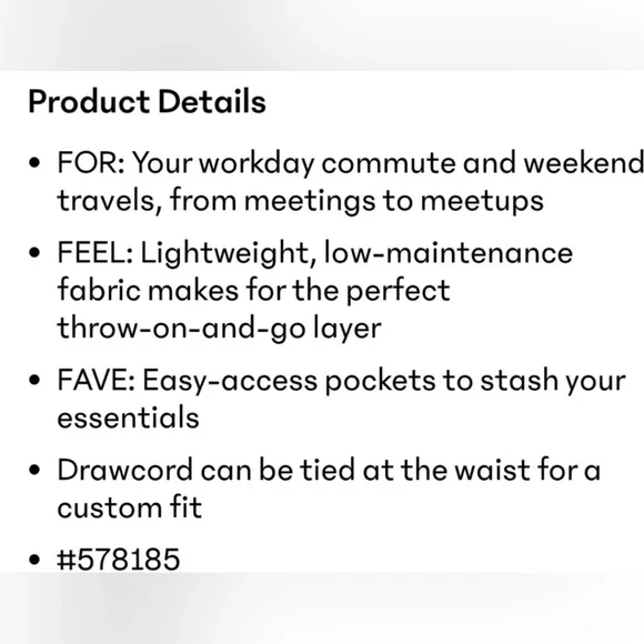 NWT NEW Athleta Luna Cream Trench Medium - Picture 8 of 8